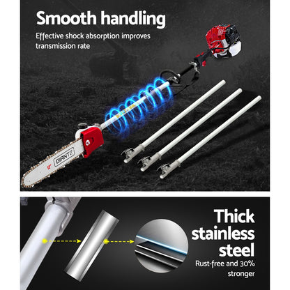 Giantz Pole Chainsaw Petrol 2 Stroke Tree Pruner Long Reach Saw 12 Inch Bar PCAW-SIF-65CC-TM