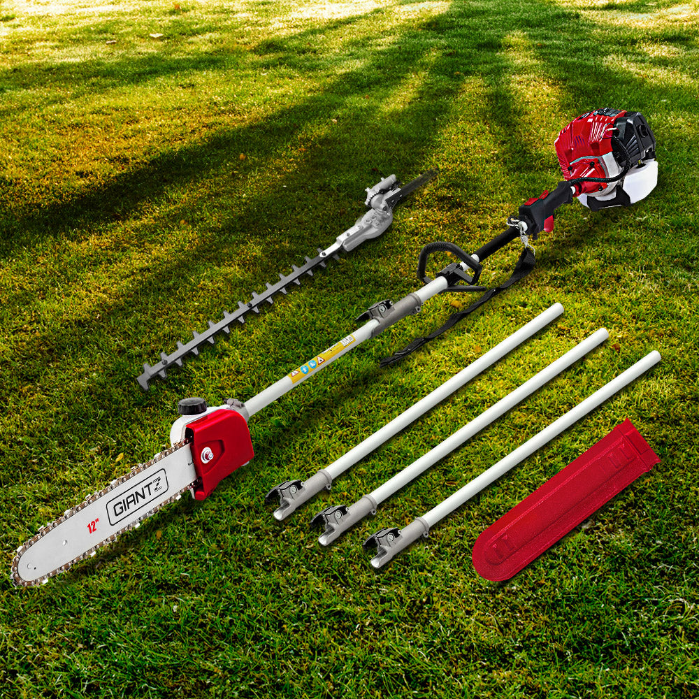 Giantz Pole Chainsaw Petrol 2 Stroke Tree Pruner Long Reach Saw 12 Inch Bar PCAW-SIF-65CC-TM