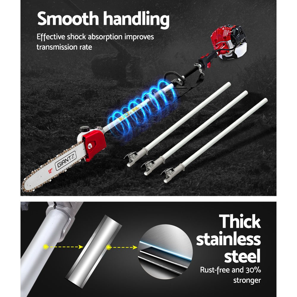 Giantz Pole Chainsaw 2 Stroke Petrol Hedge Trimmer Tree Pruner 7 In 1 PCAW-SIF-OG-TM