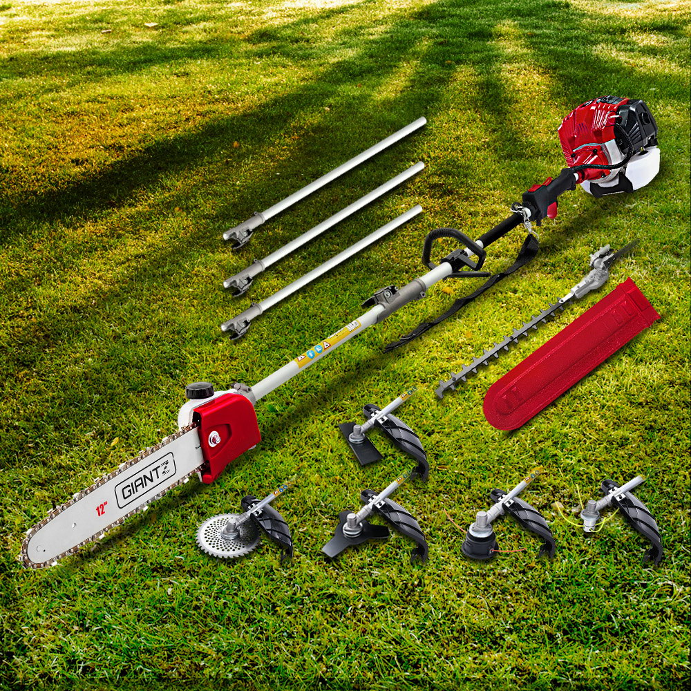 Giantz Pole Chainsaw 2 Stroke Petrol Hedge Trimmer Tree Pruner 7 In 1 PCAW-SIF-OG-TM
