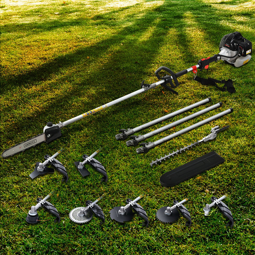 Giantz Pole Chainsaw Hedge Trimmer Brush Cutter Whipper Snipper 9 IN 1 MultiTool PCAW-SXFV-BK2C-GSAW