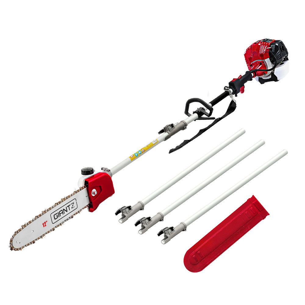 Giantz Pole Chainsaw Petrol 2 Stroke Tree Pruner Long Reach Saw 12 Inch Bar PCAW-SXFV-RD
