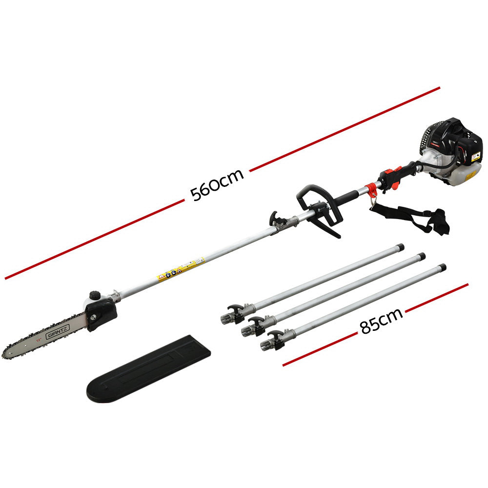 Giantz 63CC Pole Chainsaw 12in Chain Saw Petrol 5.6m Long Reach Black PCAW-SXTO-BK-2C