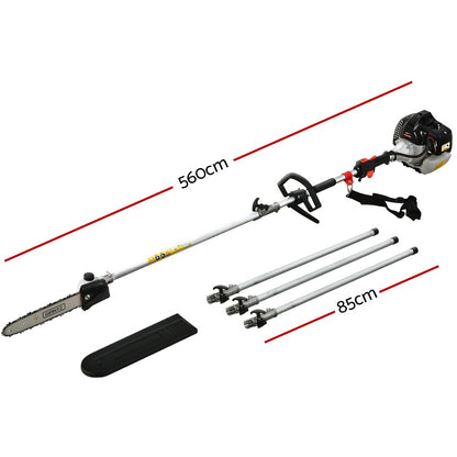 Giantz 63CC Pole Chainsaw 12in Chain Saw Petrol 5.6m Long Reach Black PCAW-SXTO-BK-2C