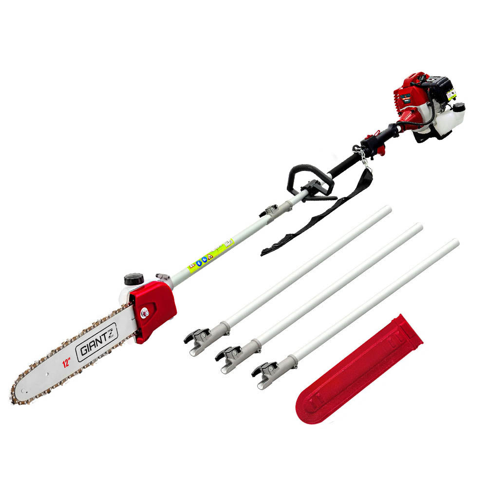 Giantz Pole Chainsaw 2 Stroke Petrol Tree Pruner Long Reach Saw 12 Inch Bar PCAW-SXTO-RD