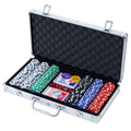 300pcs Poker Chips Set Casino Texas Hold'em Gambling Party Game Dice Cards Case PCS-RCO-300
