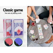 300pcs Poker Chips Set Casino Texas Hold'em Gambling Party Game Dice Cards Case PCS-RCO-300