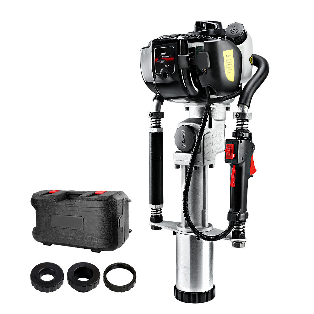 Giantz Petrol Post Driver 38CC 4-Stroke Rammer Pile Star Picket Fence Hole Black PD-FF-4S-OR