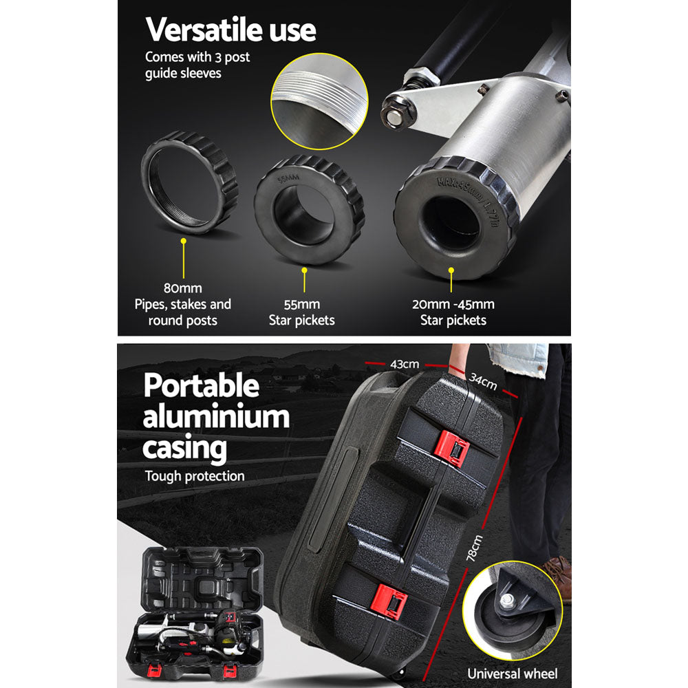Giantz Petrol Post Driver 38CC 4-Stroke Rammer Pile Star Picket Fence Hole Black PD-FF-4S-OR