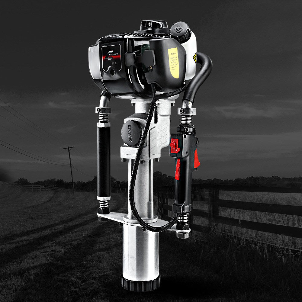 Giantz Petrol Post Driver 38CC 4-Stroke Rammer Pile Star Picket Fence Hole Black PD-FF-4S-OR