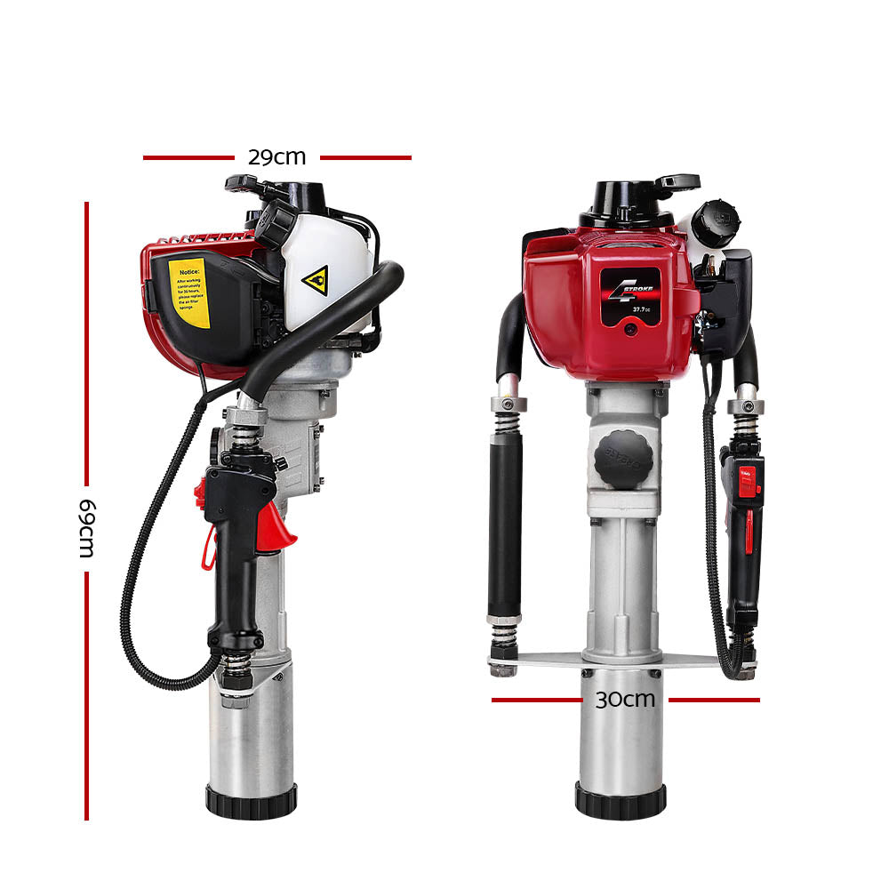 Giantz Petrol Post Driver 38CC 4-Stroke Rammer Pile Star Picket Fence Hole Drive Red PD-TE-4S-RD
