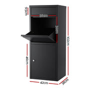 Gardeon Parcel Letterbox Drop Box Package Mailbox Black PDB-L-102-BK