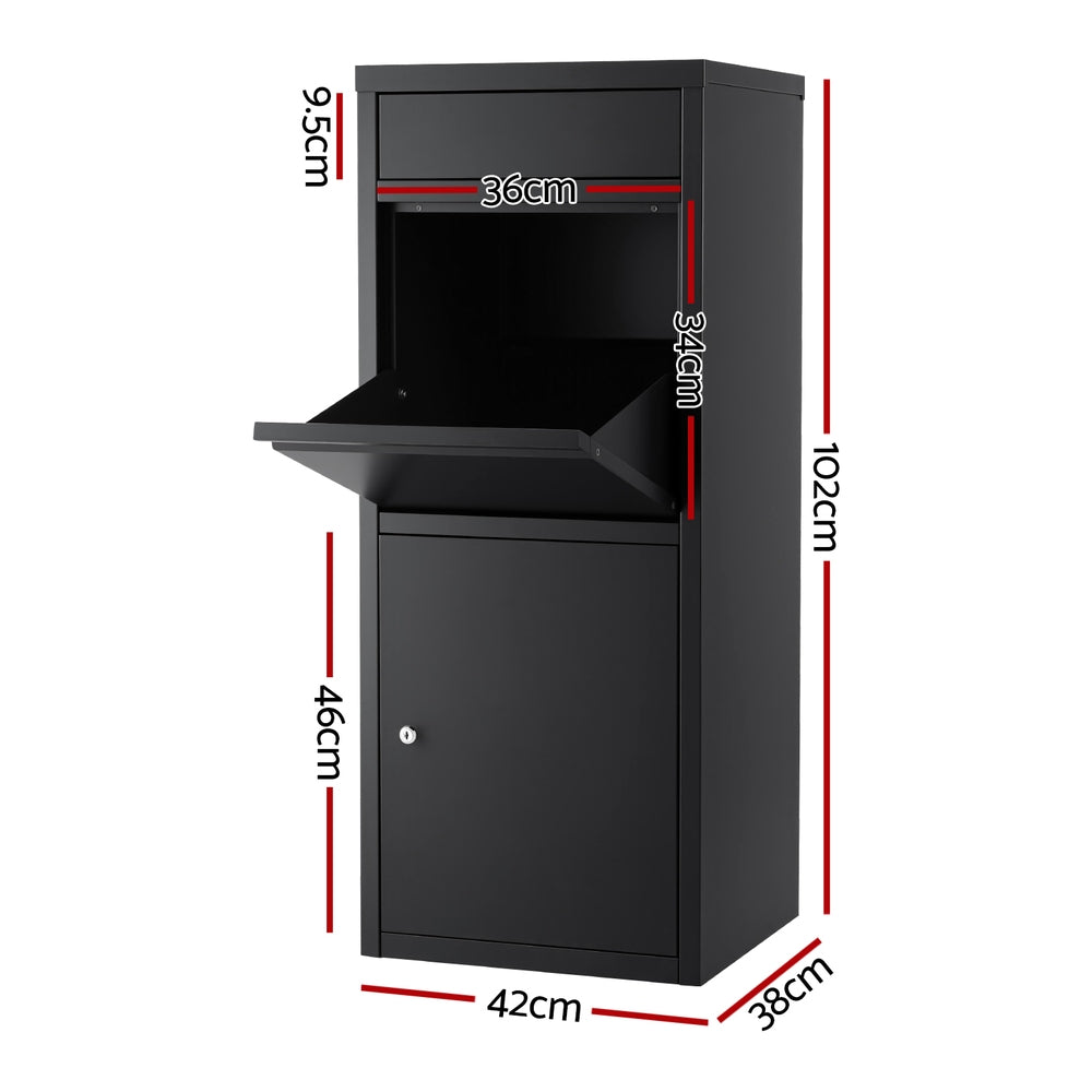 Gardeon Parcel Letterbox Drop Box Package Mailbox Black PDB-L-102-BK