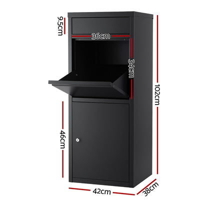 Gardeon Parcel Letterbox Drop Box Package Mailbox Black PDB-L-102-BK