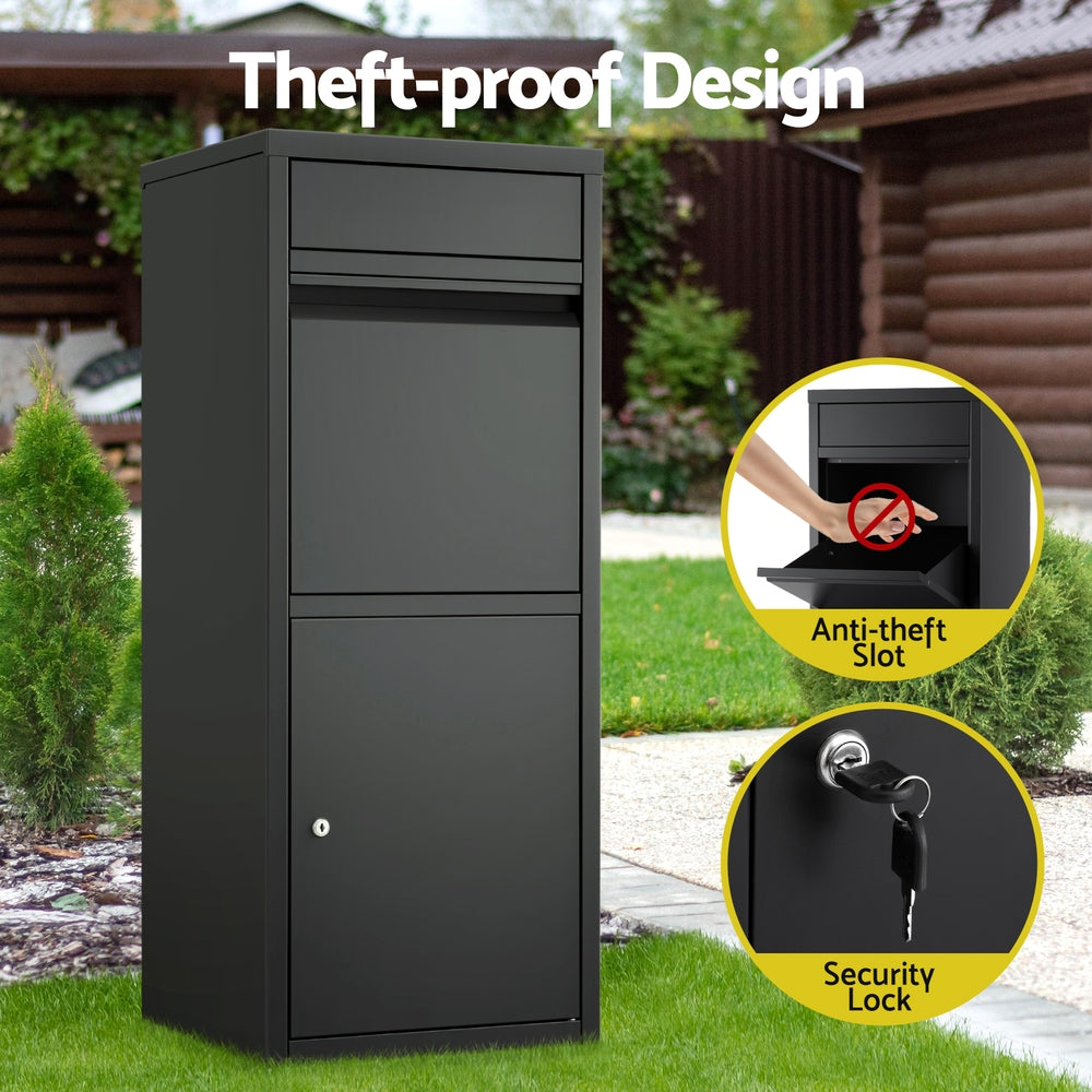 Gardeon Parcel Letterbox Drop Box Package Mailbox Black PDB-L-102-BK