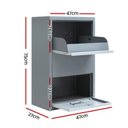 Gardeon Parcel Letterbox Drop Box Package Grey PDB-S-75-GY