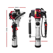 Giantz Petrol Post Driver 2-Stroke 32.7CC Rammer Pile Star Picket Fence Hole Red PDRIVER-FORT-2S-OR