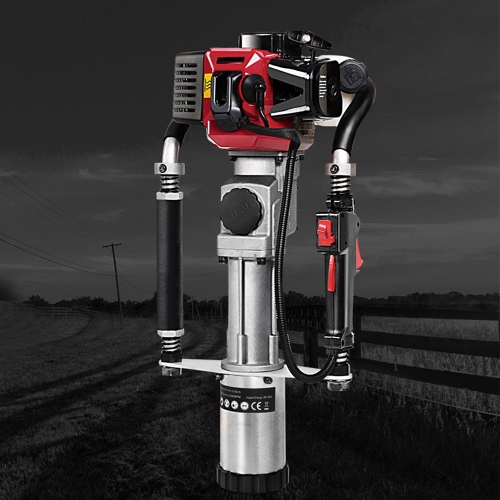 Giantz Petrol Post Driver 2-Stroke 32.7CC Rammer Pile Star Picket Fence Hole Red PDRIVER-FORT-2S-OR