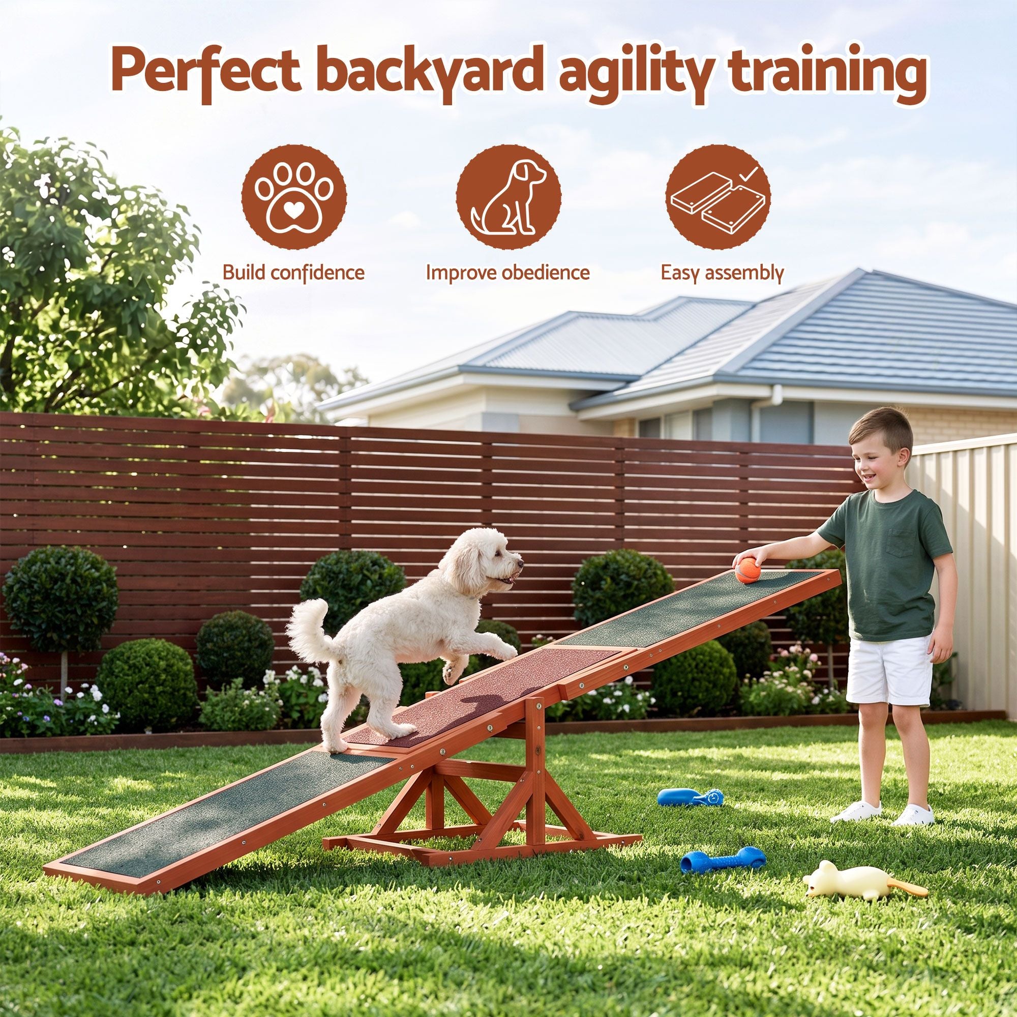 i.Pet Dog Agility Equipment Pet Seesaw Obedience Training Puppy Obstacle Outdoor Play 180cm