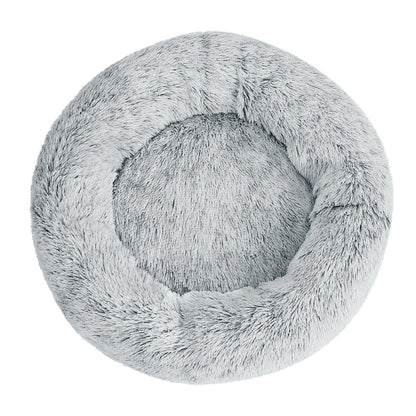 i.Pet Pet Bed Dog Cat 90cm Large Calming Soft Plush Light Charcoal PET-BED-D90-CO