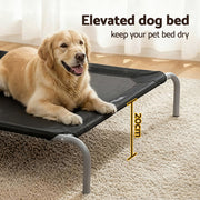 i.Pet Pet Dog Bed Elevated Trampoline Durable Raised Heavy Duty Large Dogs 90x137cm Black PET-BED-ET-XXL137-BK