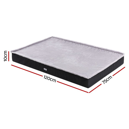 i.Pet Pet Bed Dog Cat Extra Large Calming Soft Sofa Foam Cushion Washable Cover Grey PET-BED-FLAT-XL120-GR