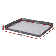 i.Pet Pet Bed Plush Soft Cushion Egg Crate Large Sofa Platform Removable Washable PET-BED-H12-L105-GR