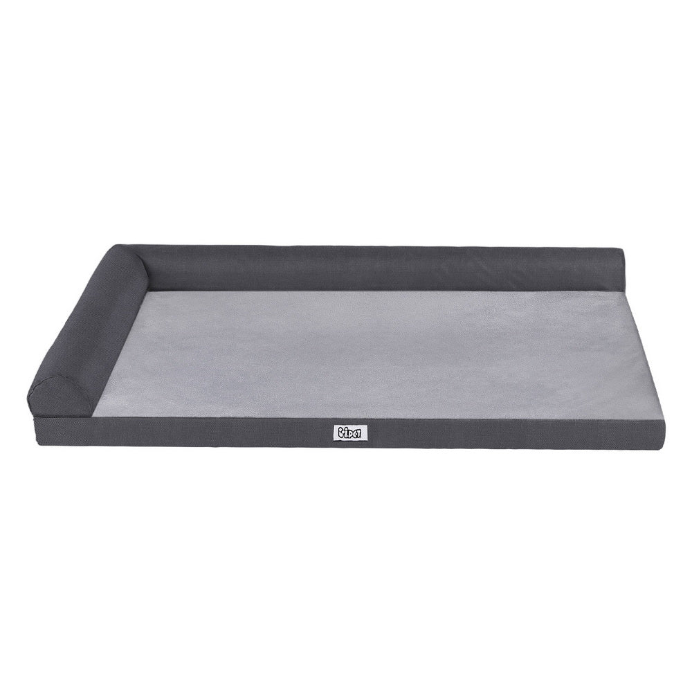 i.Pet Pet Bed Plush Soft Cushion Egg Crate Large Sofa Platform Removable Washable PET-BED-H12-L105-GR