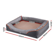 i.Pet Pet Bed Orthopedic Washable Dog Bed Plush Fleece Sofa Cushion Mat PET-BED-H30-XL120-GR