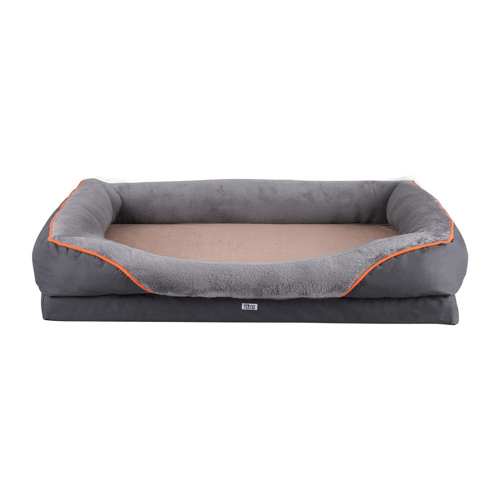 i.Pet Pet Bed Orthopedic Washable Dog Bed Plush Fleece Sofa Cushion Mat PET-BED-H30-XL120-GR