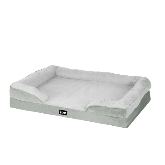 i.Pet Pet Bed Dog Calming Soft Cushion Egg Crate Large Sofa Washable Removable PET-BED-L85-GR