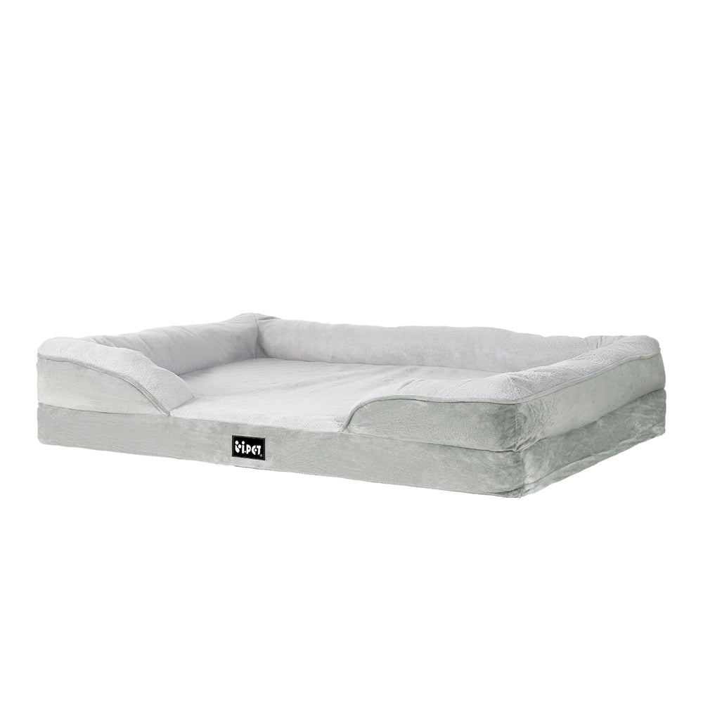 i.Pet Pet Bed Dog Calming Soft Cushion Egg Crate Large Sofa Washable Removable PET-BED-L85-GR