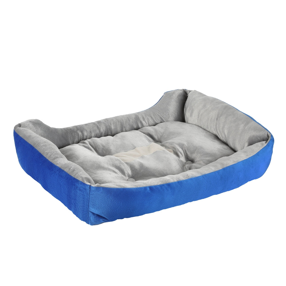 i.Pet Pet Bed Dog Cat Calming Soft Mat Sleeping Comfy Plush Cave Washable Blue PET-BED-M70-BL