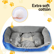 i.Pet Pet Bed Dog Cat Calming Soft Mat Sleeping Comfy Plush Cave Washable Blue PET-BED-M70-BL