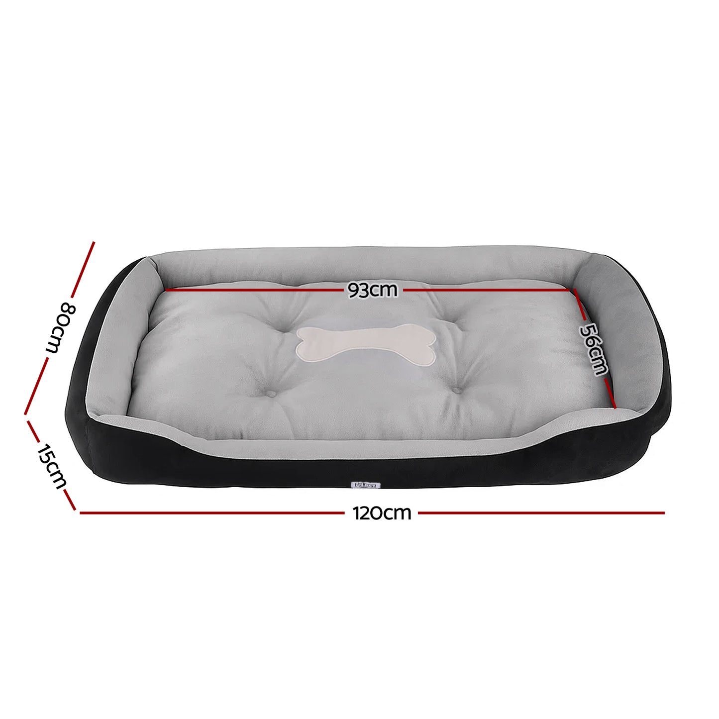 i.Pet Pet Bed Dog Bed Soft PP Cotton Mat Sleeping Comfy Cushion Washable Extra Large PET-BED-XL120-BKGR