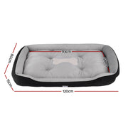 i.Pet Pet Bed Dog Bed Soft PP Cotton Mat Sleeping Comfy Cushion Washable Extra Large PET-BED-XL120-BKGR