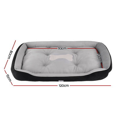 i.Pet Pet Bed Dog Bed Soft PP Cotton Mat Sleeping Comfy Cushion Washable Extra Large PET-BED-XL120-BKGR
