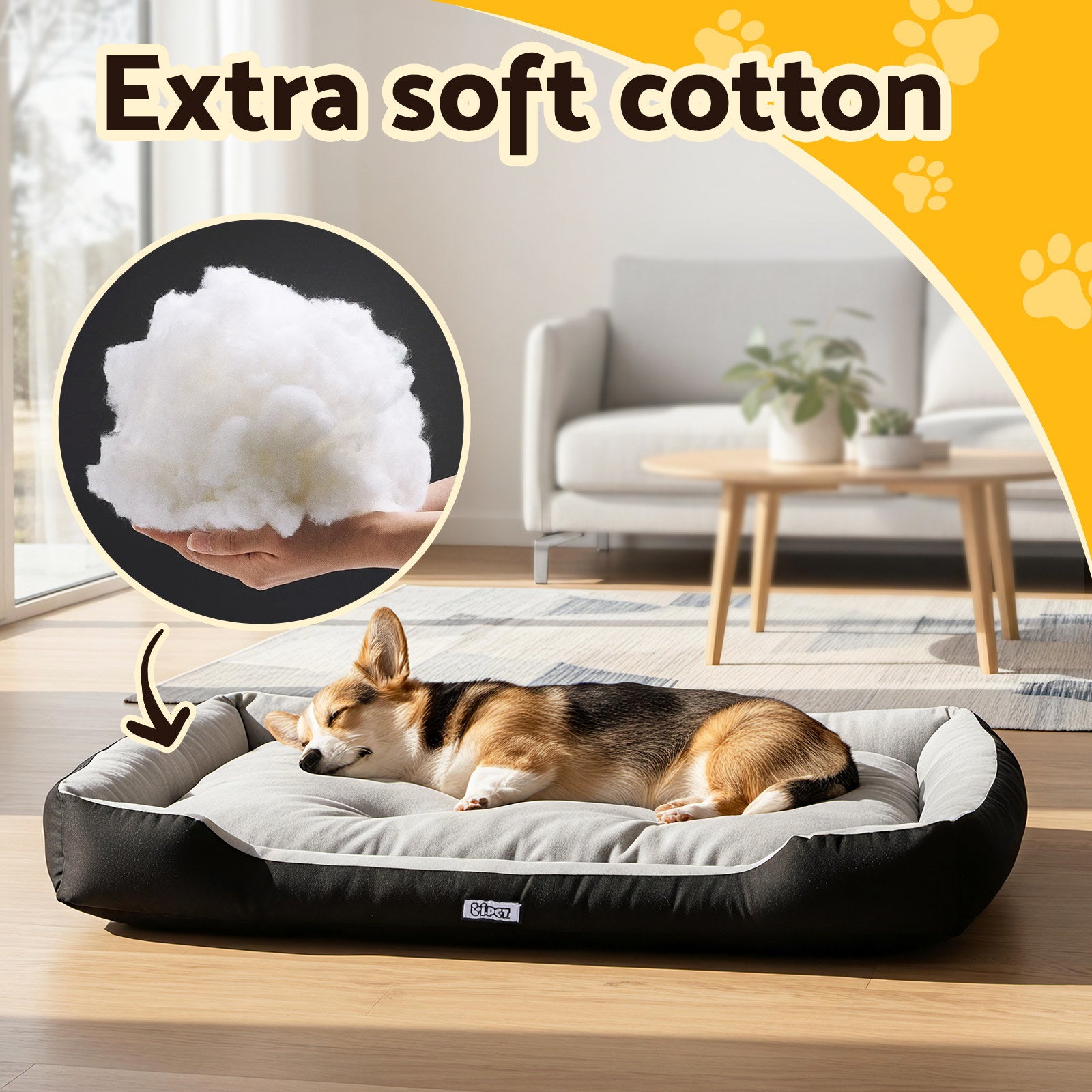 i.Pet Pet Bed Dog Bed Soft PP Cotton Mat Sleeping Comfy Cushion Washable Extra Large PET-BED-XL120-BKGR