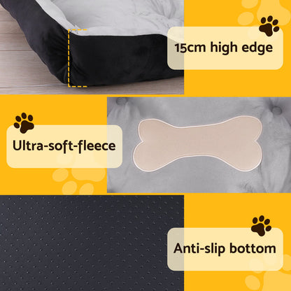 i.Pet Pet Bed Dog Bed Soft PP Cotton Mat Sleeping Comfy Cushion Washable Extra Large PET-BED-XL120-BKGR
