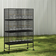 i.Pet Bird Cage 175cm Large Aviary PET-BIRDCAGE-6CAGE-BK