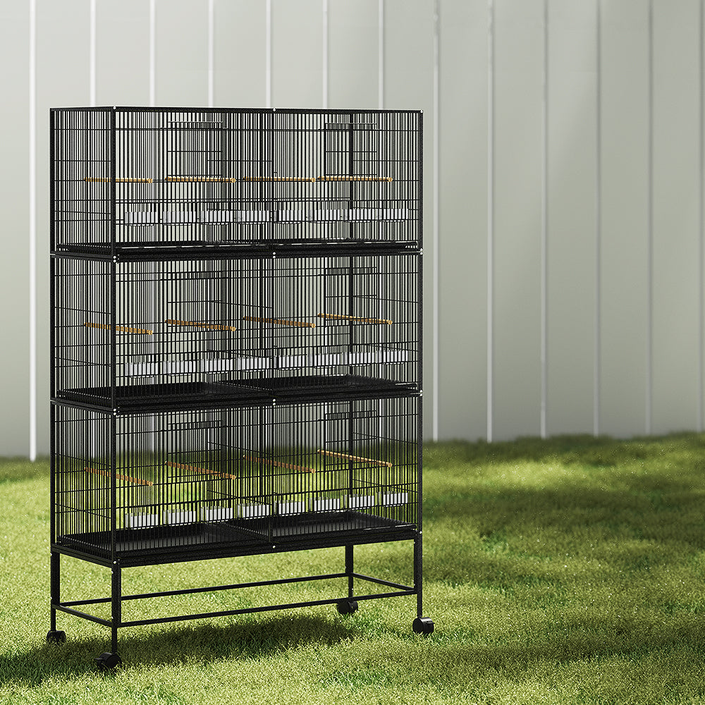 i.Pet Bird Cage 175cm Large Aviary PET-BIRDCAGE-6CAGE-BK