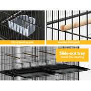 i.Pet Bird Cage 175cm Large Aviary PET-BIRDCAGE-6CAGE-BK