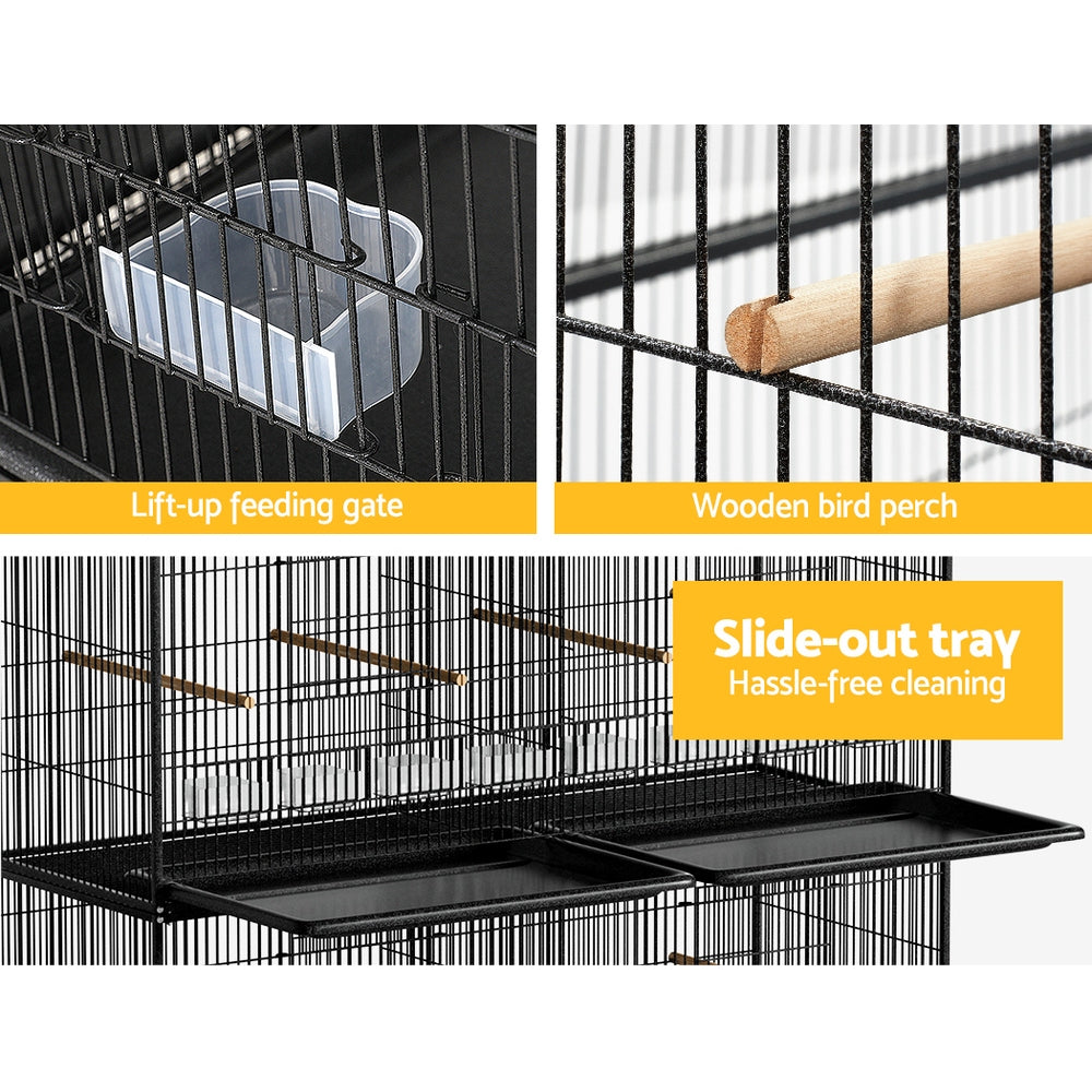 i.Pet Bird Cage 175cm Large Aviary PET-BIRDCAGE-6CAGE-BK
