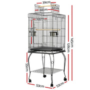 i.Pet Bird Cage 145cm Large Aviary PET-BIRDCAGE-A102-BK