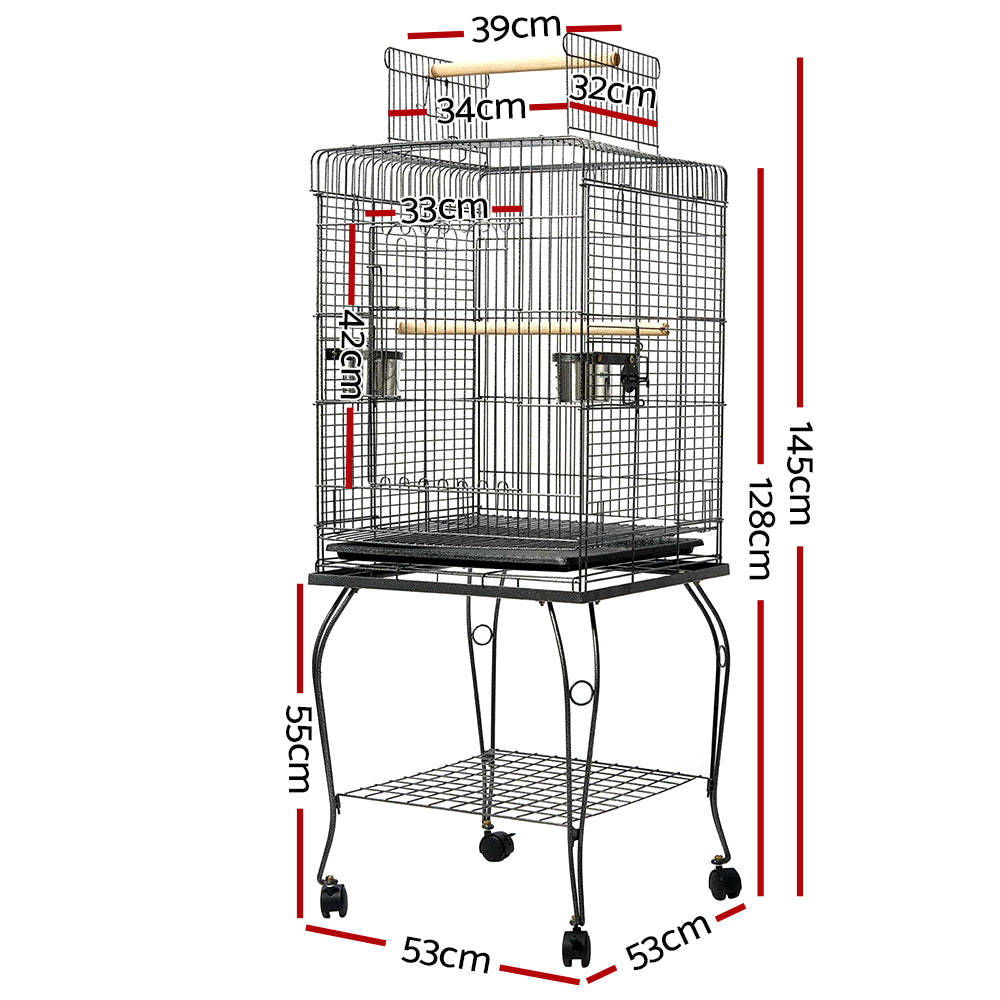 i.Pet Bird Cage 145cm Large Aviary PET-BIRDCAGE-A102-BK