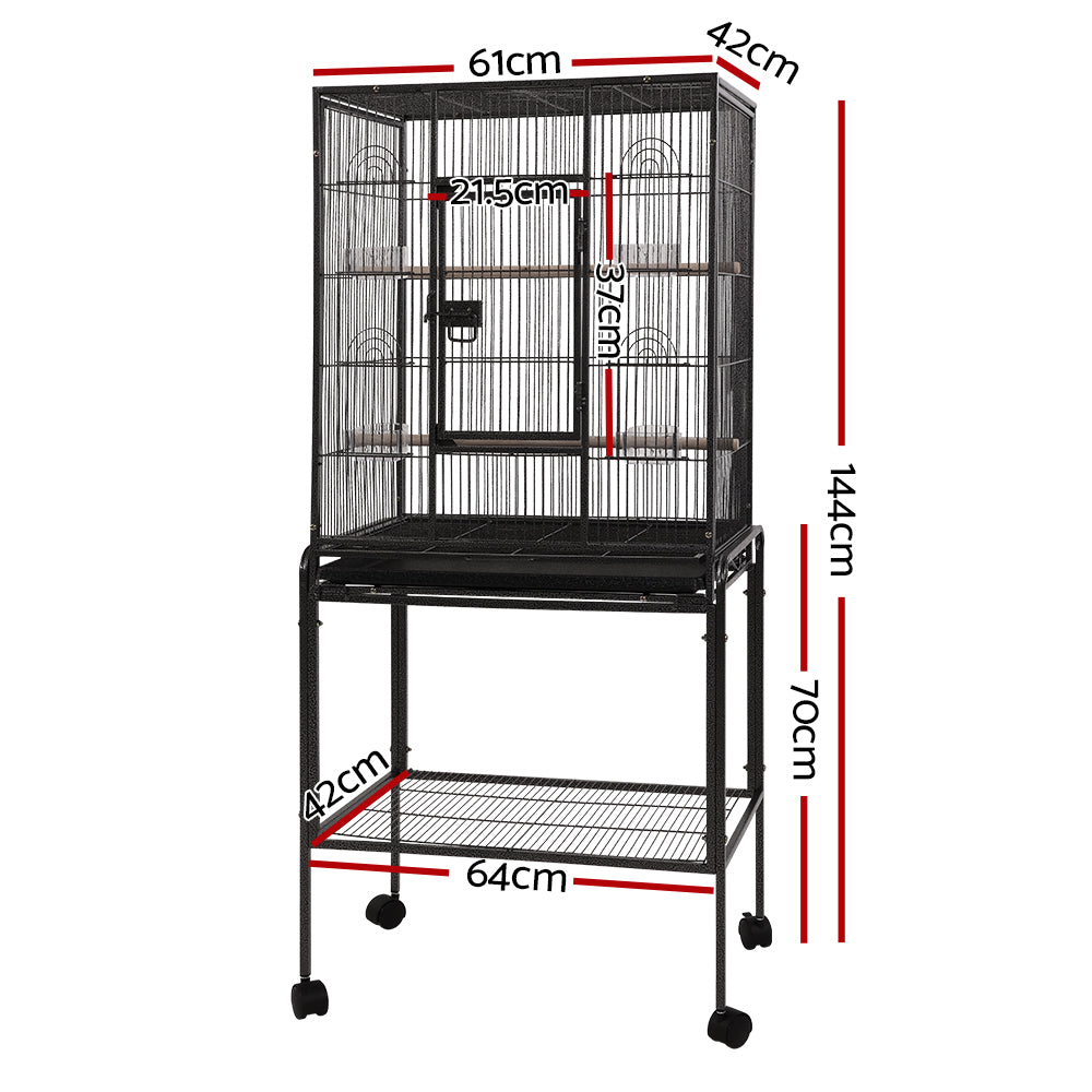 i.Pet Bird Cage 144cm Large Aviary PET-BIRDCAGE-B030-BK