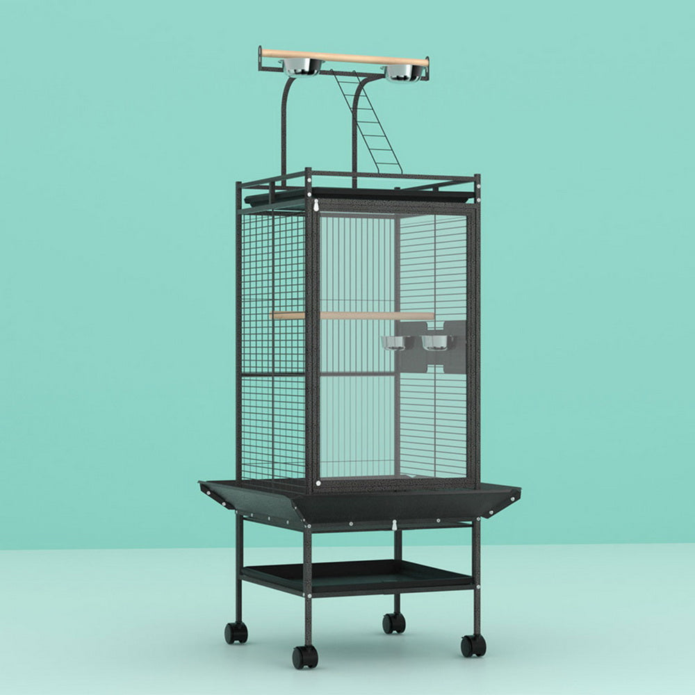 i.Pet Bird Cage Large Cages 155cm Parrot Aviary Stand-Alone Budgie Wheels Castor PET-BIRDCAGE-H155-BK