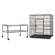 i.Pet Bird Cage Large Cages 160cm Parrot Aviary Stand-Alone Budgie Wheels Castor PET-BIRDCAGE-H160-BK