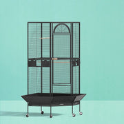 i.Pet Bird Cage Large Jumbo Aviary Budgie Perch Cage Parrot Stand Wheels Corner PET-BIRDCAGE-H161-BK-AB