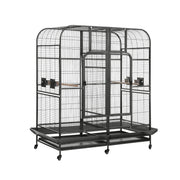 i.Pet Bird Cage Extra Large Aviary 185cm Pet Parrot Cage Castor Wheel Removable Divider PET-BIRDCAGE-H185-BK-AB